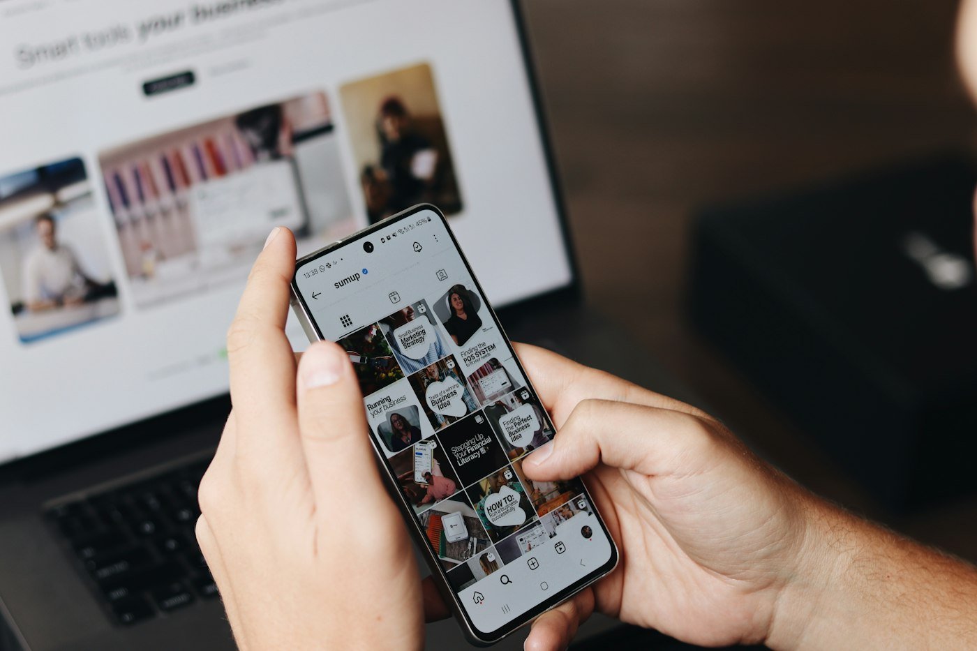 Person scrolling a social media feed