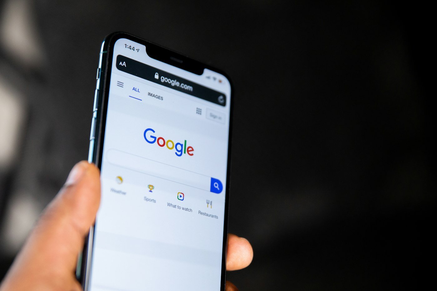 Google search on a mobile phone