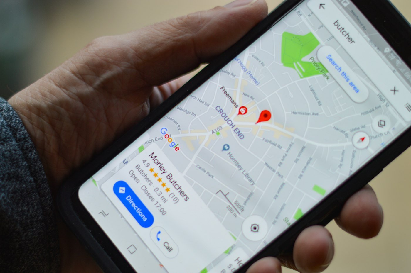 Local business listing on Google Maps