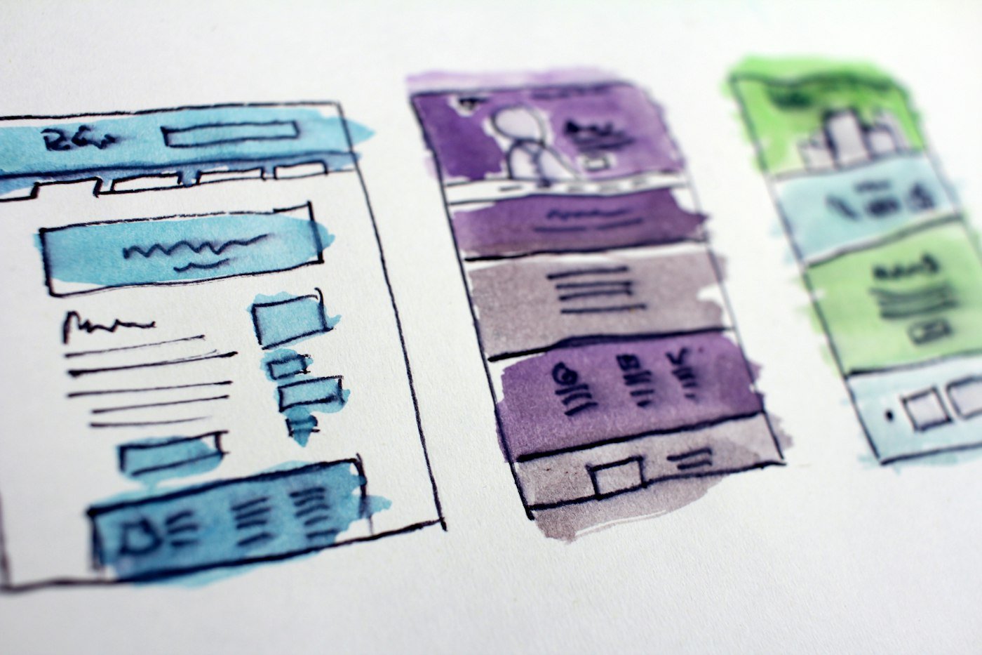 Website wireframe sketches