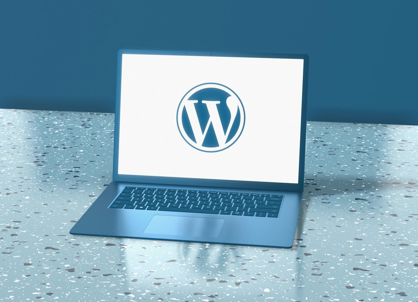 WordPress website on a laptop